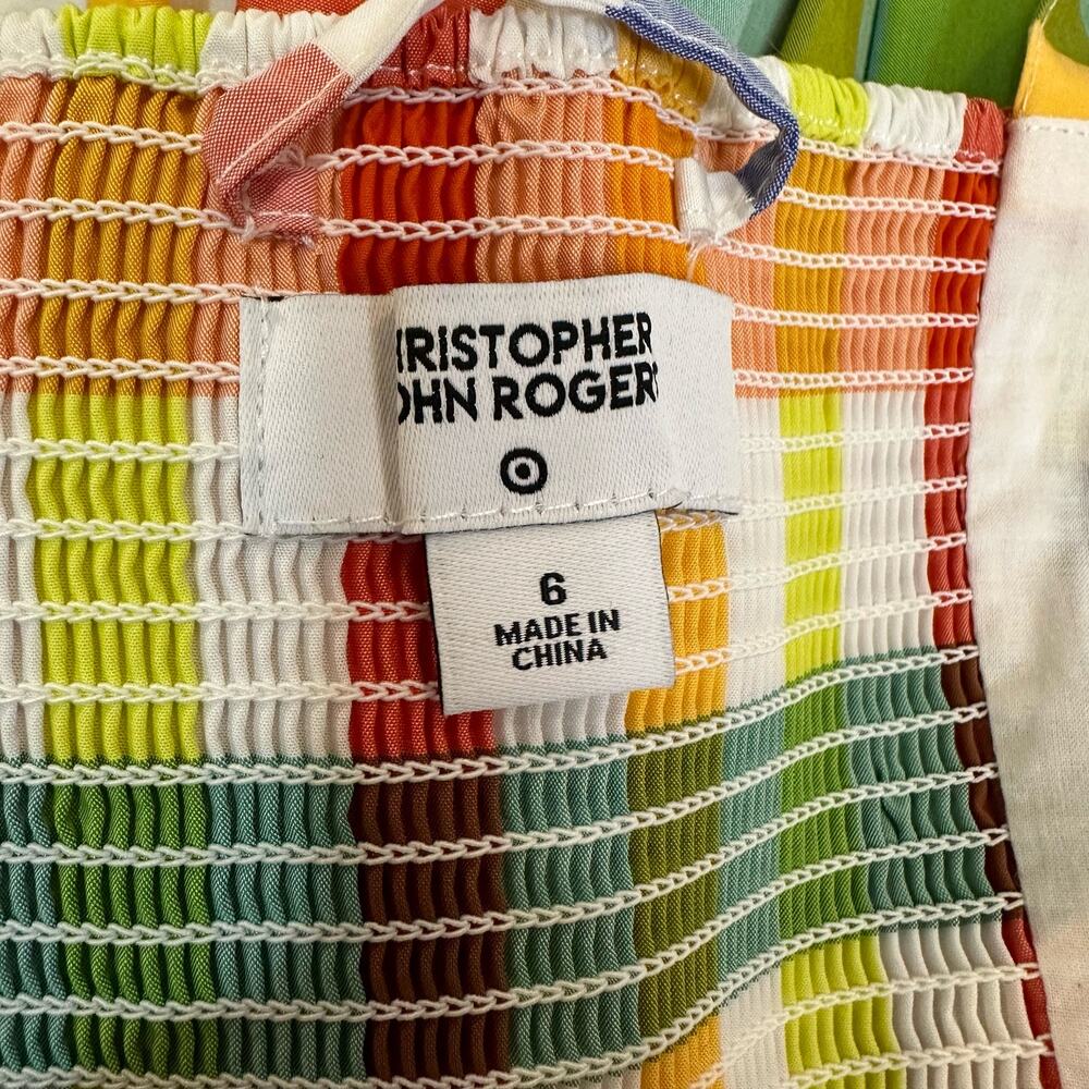 Christopher John Rogers for Target Multicolored Plaid Tank Summer Dress sz 6 - Picture 10 of 13